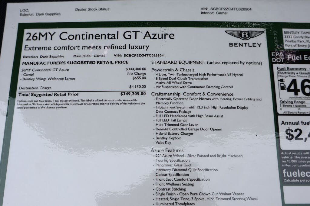 2026 Bentley Continental GT photo 12