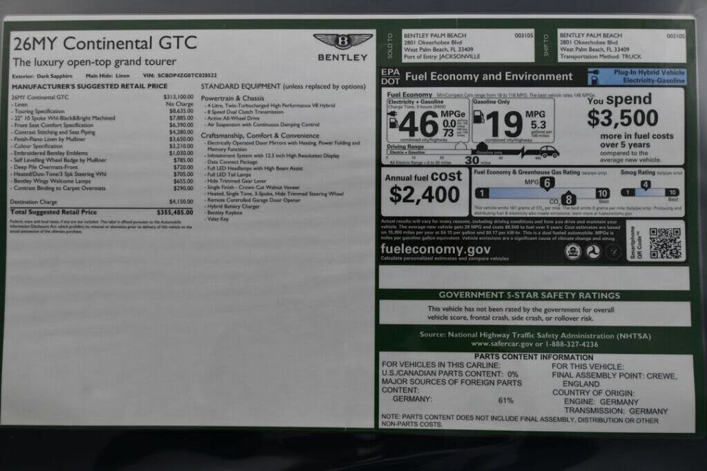 2026 Bentley Continental GTC AWD photo 17