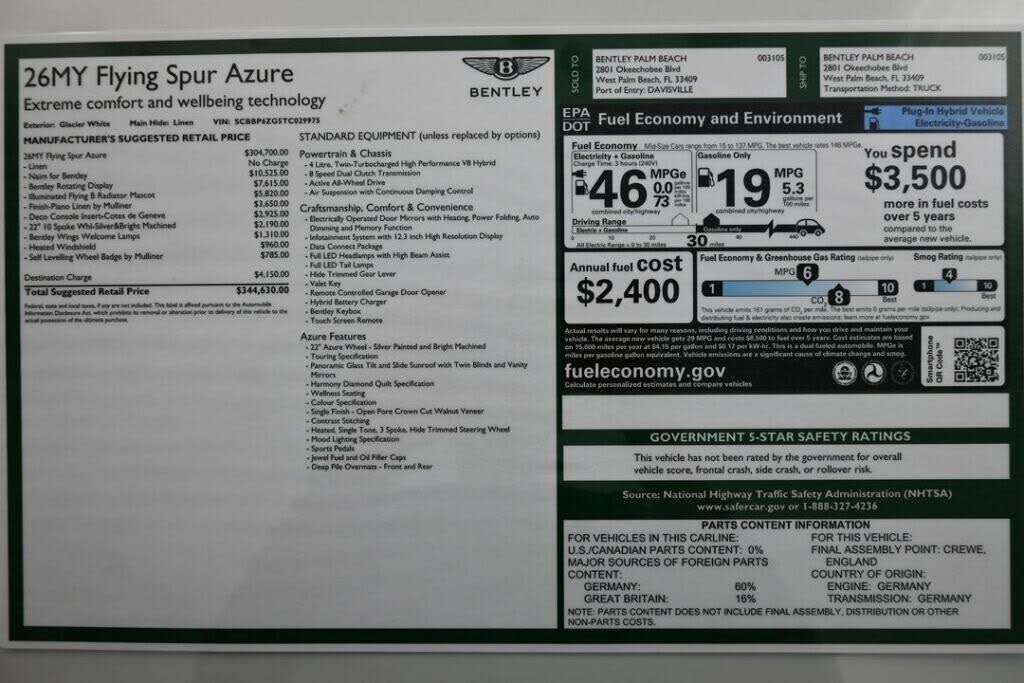 2026 Bentley Flying Spur Azure AWD photo 6
