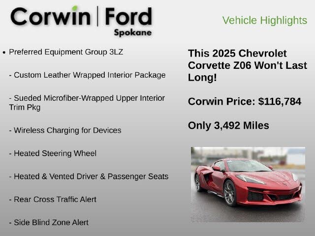 2025 Chevrolet Corvette Z06 3LZ Coupe RWD photo 12