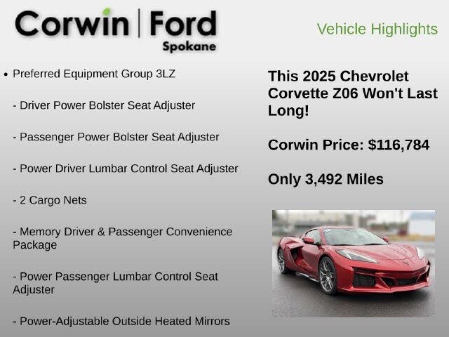 2025 Chevrolet Corvette Z06 3LZ Coupe RWD photo 6