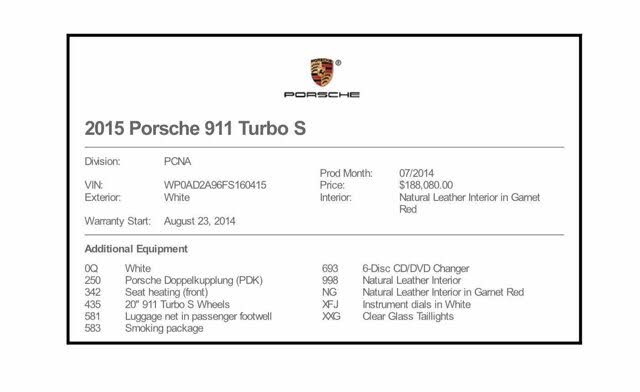 2015 Porsche 911 Turbo S Coupe AWD photo 12 of 24