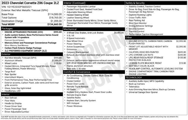 2023 Chevrolet Corvette Z06 2LZ Coupe RWD photo 10
