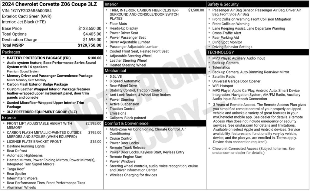 2024 Chevrolet Corvette Z06 3LZ Coupe RWD photo 2